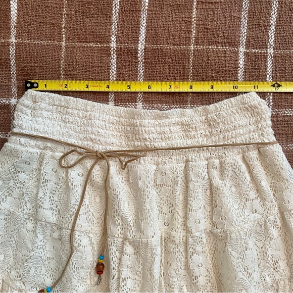 3 piece bundle! 2 Rust Color Raggs II Riches tops with lace Cream Mini Skirt XS! - Picture 7 of 14